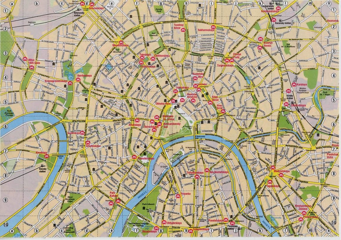 Free Moscow map in English: Moscow metro map and city centre map